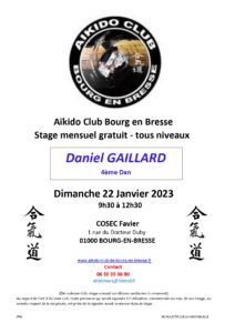 Stage Mensuel Dimanche 22 Janvier 2023 Daniel GAILLARD 4D @ COSEC FAVIER