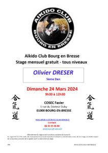 Stage Mensuel Dimanche 24 Mars 2024 Olivier DRESER 5D @ COSEC FAVIER
